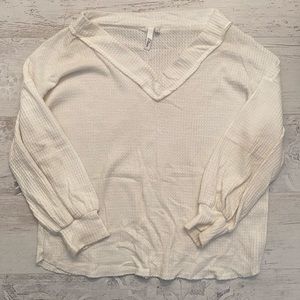 Anthropologie Waffle Knit Top